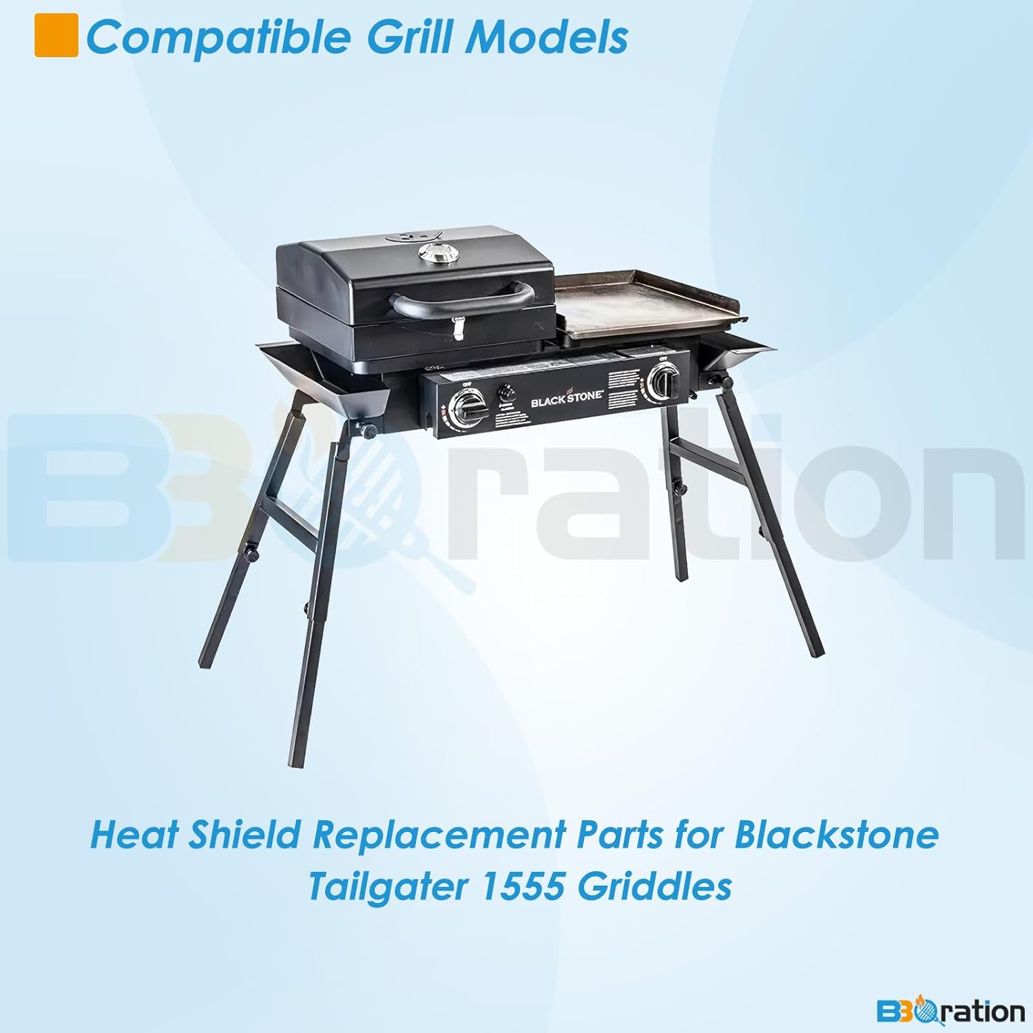 Flame Tamper Grill Parts for Blackstone Tailgater 1555, RP 90407 Heat Shield for Blackstone 1555 Tailgater Grill Box
