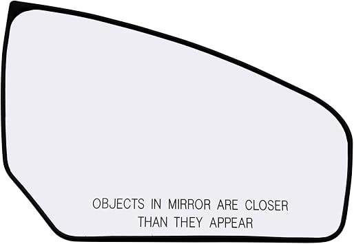 Passenger Side Mirror Glass Assembly With Plastic Backing Plate Non-Heated Compatible with 2007-2012 Nissan Sentra Sedan 4-Door Models