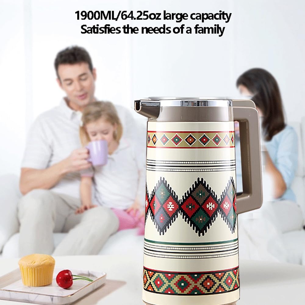 Termo vintage para restaurante, ligero, botella de agua para el hogar, escritorio de recepción para contener líquidos calientes y fríos, botella de agua de 64 onzas, termo de café de gran