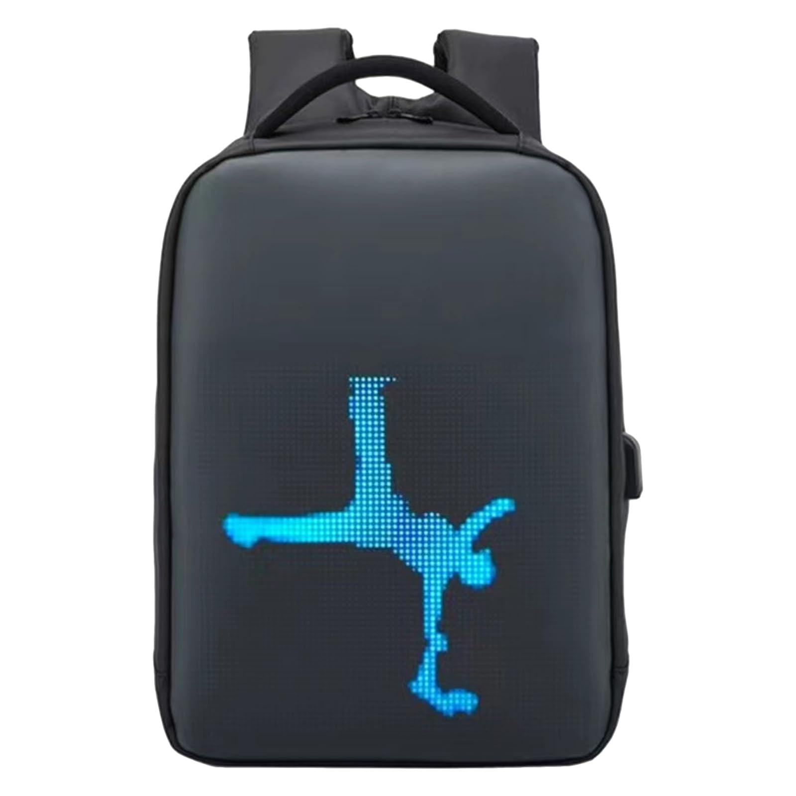 Mochila LED de alimentación USB para desplazamientos, pantalla de viaje, tela ergonómica, reflectante, espaciosa, interior impermeable, mochila LED para laptop, personalizable