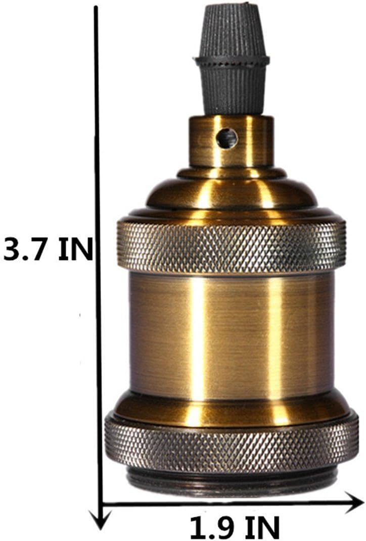 Best Deal Product INNOCCY Solid Lamp Socket E26/ E27 Vintage Industrial Edison Pendant Ceramics Light Socket Antique Brass Color, Pack of 8