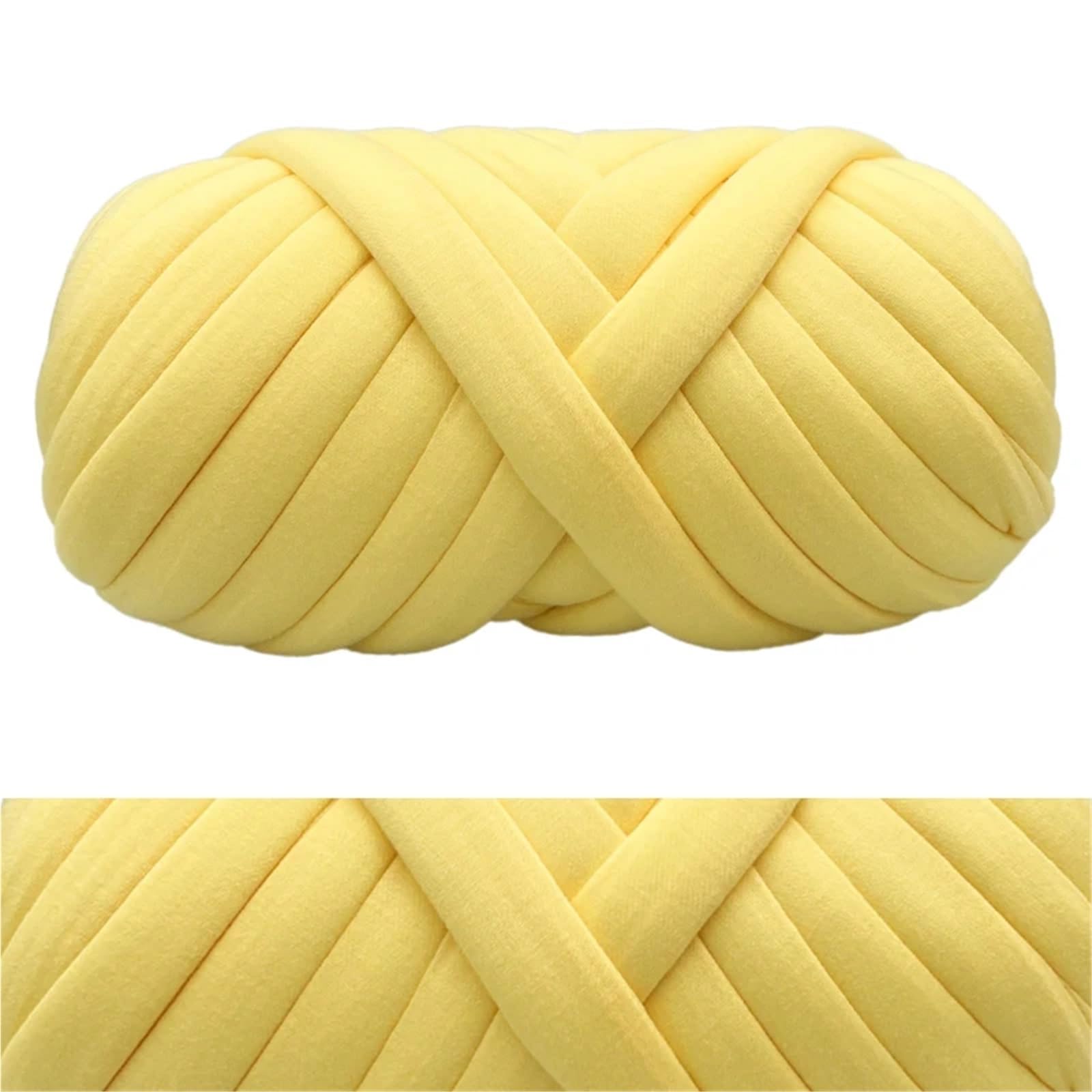 Hilo de Grueso 500 g/set súper grueso suave lana Gaint hilo for invierno sombrero muñecas guante manta DIY Para coser(Light Yellow)