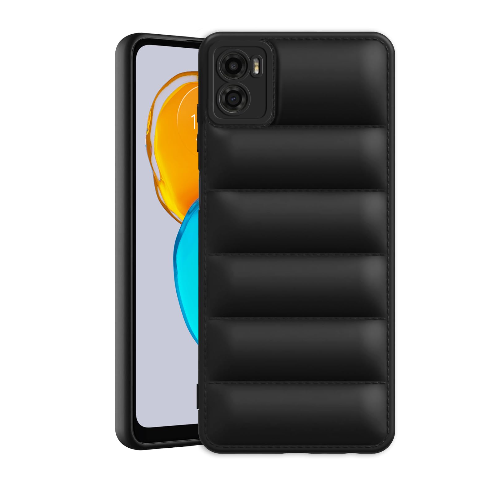 Plus Puffer Case Camera Protection Soft Back Cover for Motorola Moto E32 | Motorola Moto E22s - Black (B0CPT5SNJG) Amazon Price History, Amazon Price Tracker