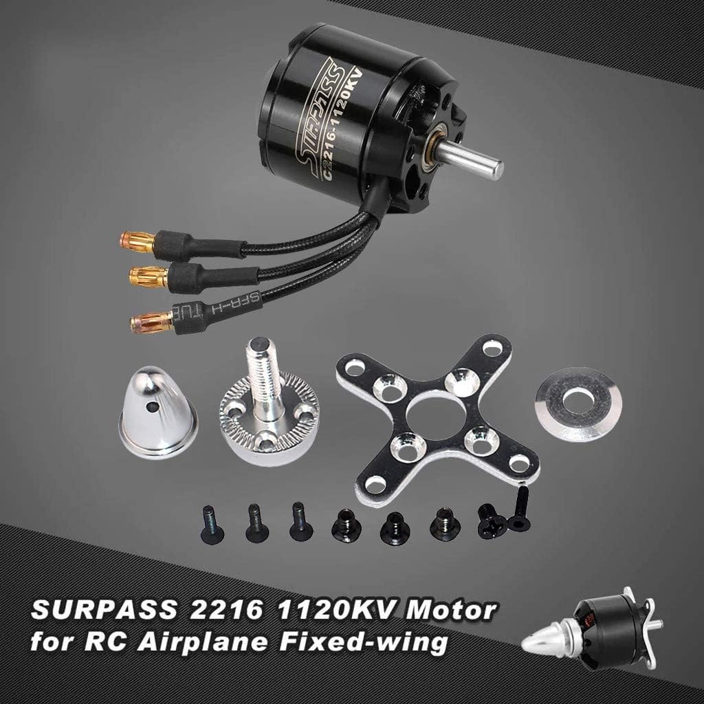 GreatFun RC Accessories Kit, High Performance 2216 1120KV 14 Poles Brushless Motor for RC Airplane Fixed-wing Glider Quadcopter Helicopter Aircraft