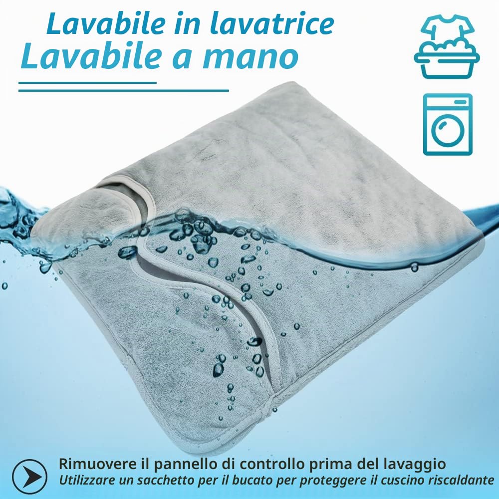 Cuplu 40X40 Scaldapiedi Elettrico, Scaldapiedi Accogliente, Spegnimento Automatico - Scaldapiedis Pantofole Lavabile a Riscaldamento Rapido for piede,Schiena E Corpo Intero Per Donne Uomini (Grigio)