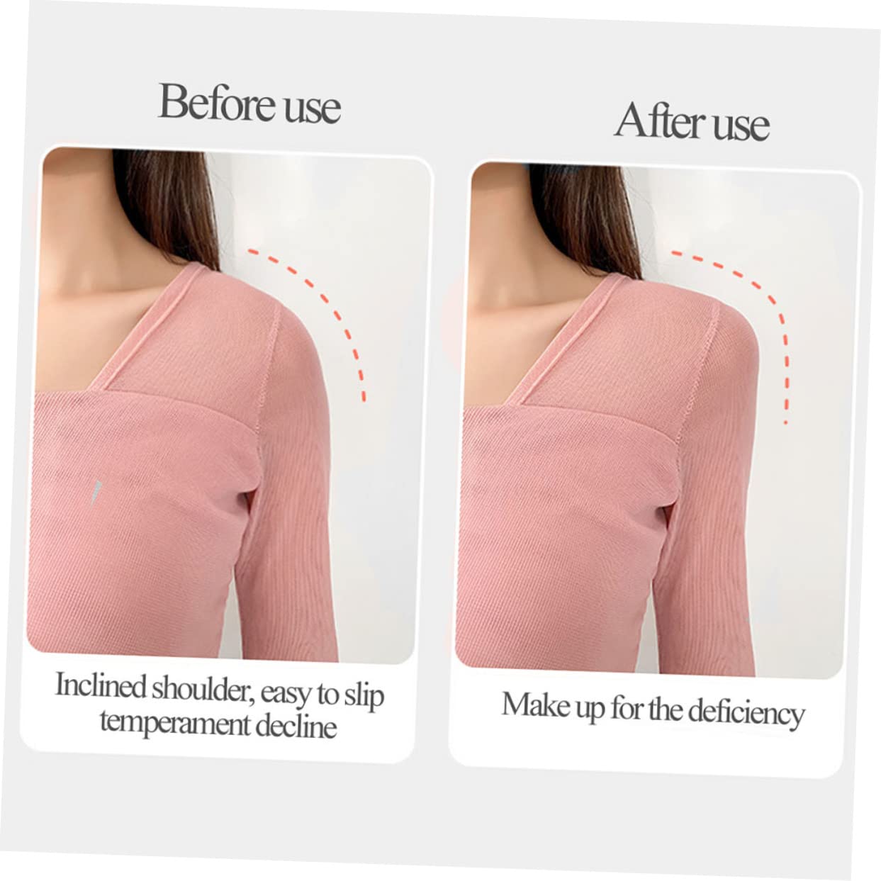 KONTONTY Shoulder Pads Cosplay Low Shoulder Fix Soft Sponge Adhesive Shoulder Pads for Women Washable