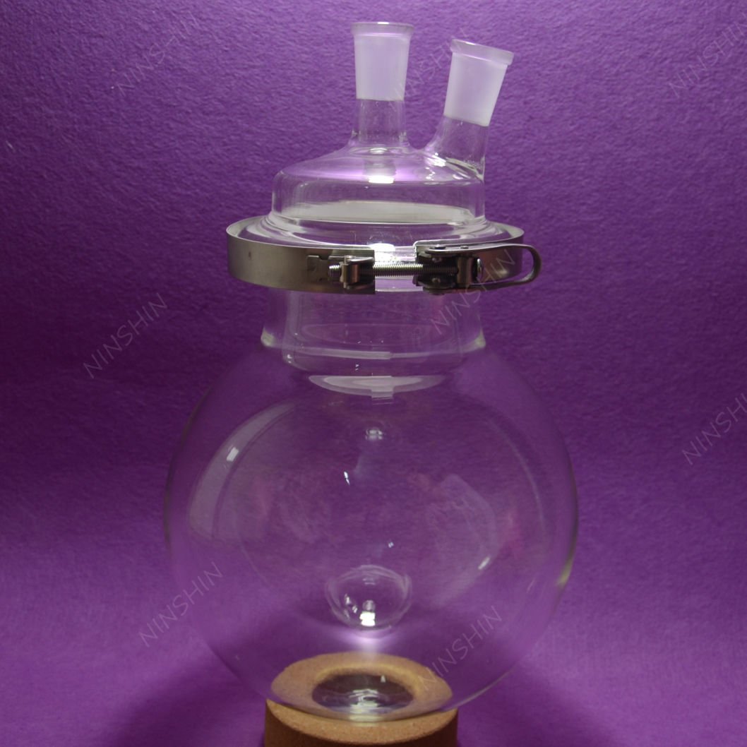 5000ML 2-Neck Reaction Flask,24/40,Separately Flask with Easily Clamp,5L Reactor
