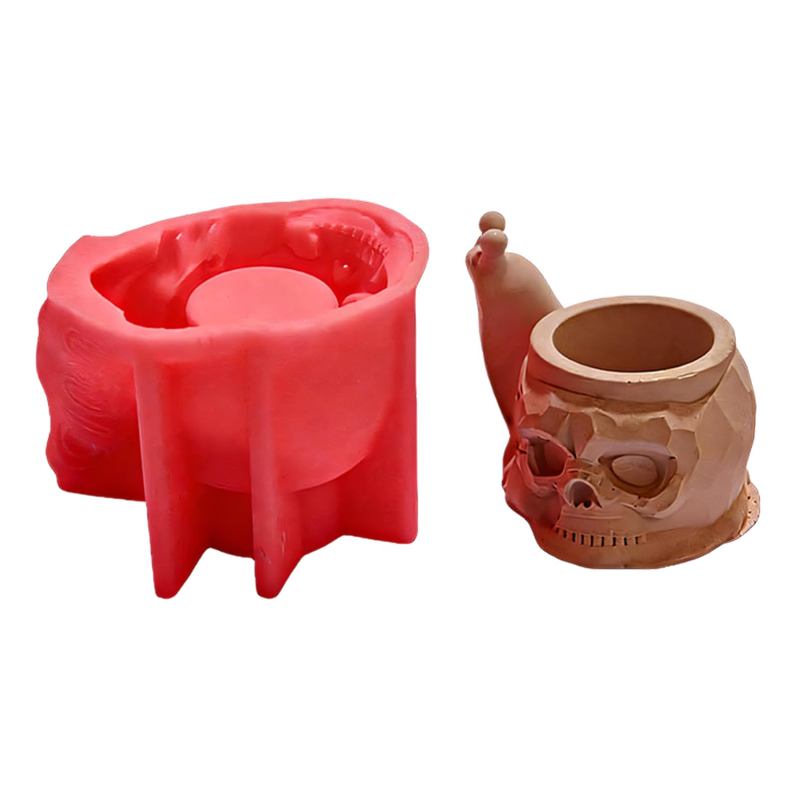 Msioytog Unique Silicone for Crafting Snail Octopuses Pen Holder with Skull Goat Designs for Plasters Projects Silicone Making