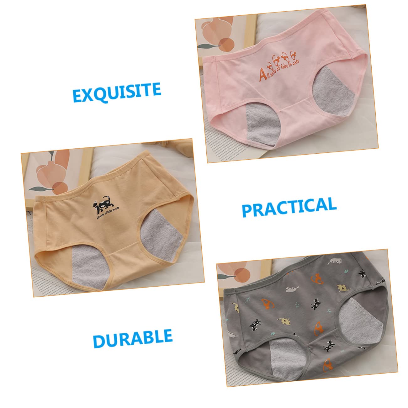 CALLARON Bragas Periodo Menstrual Pantalones para Mujer Ropa Interior De Incontinencia Resumen De Cobertura Completa Período Bragas Mujeres Bragas para Mujeres Algodón