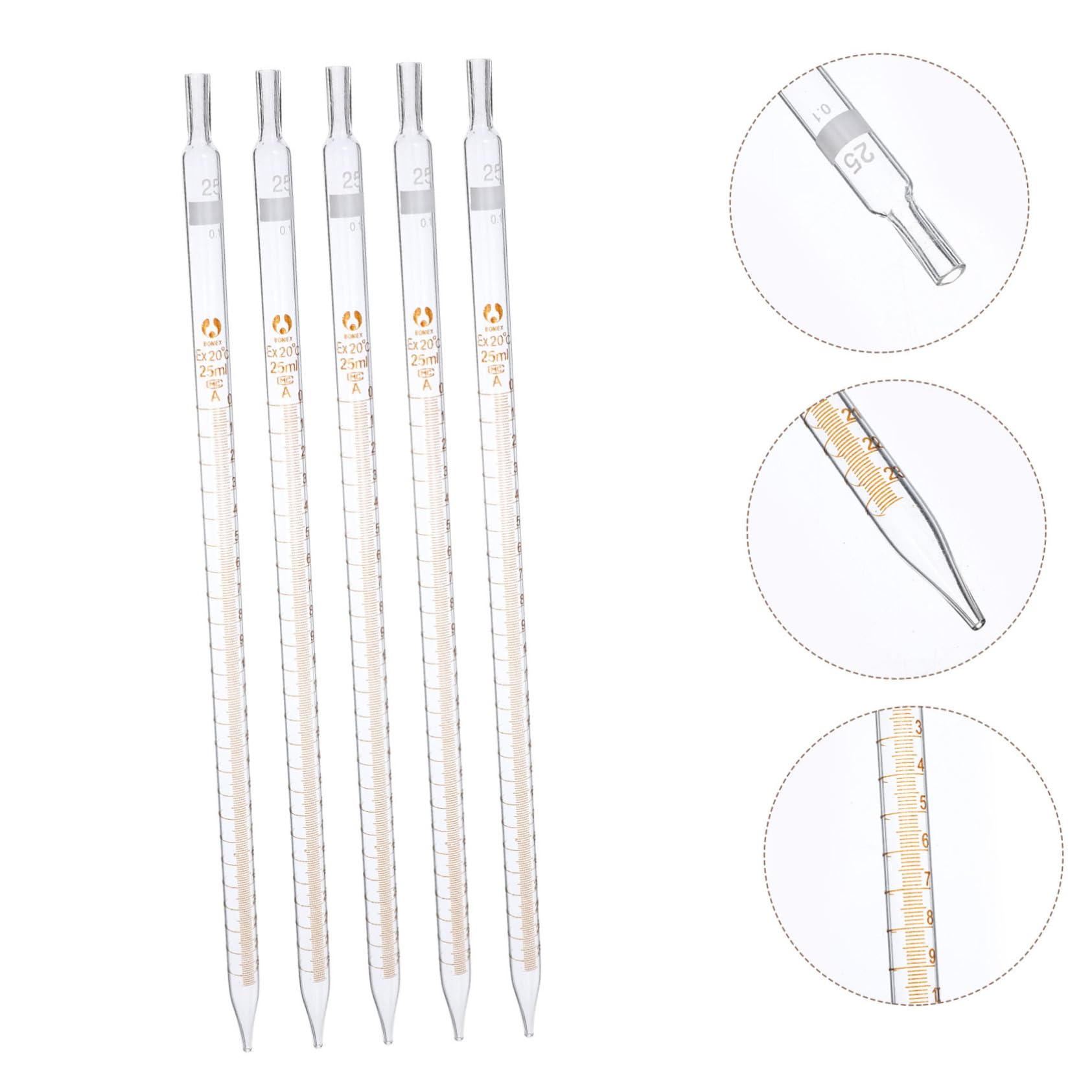 SOLUSTRE 20piezas Pipetas Graduadas De Vidrio Para Laboratorio Goteros De Vidrio Calibrados Para Uso Cocina o Experimentos Científicos Goteros De Laboratorio