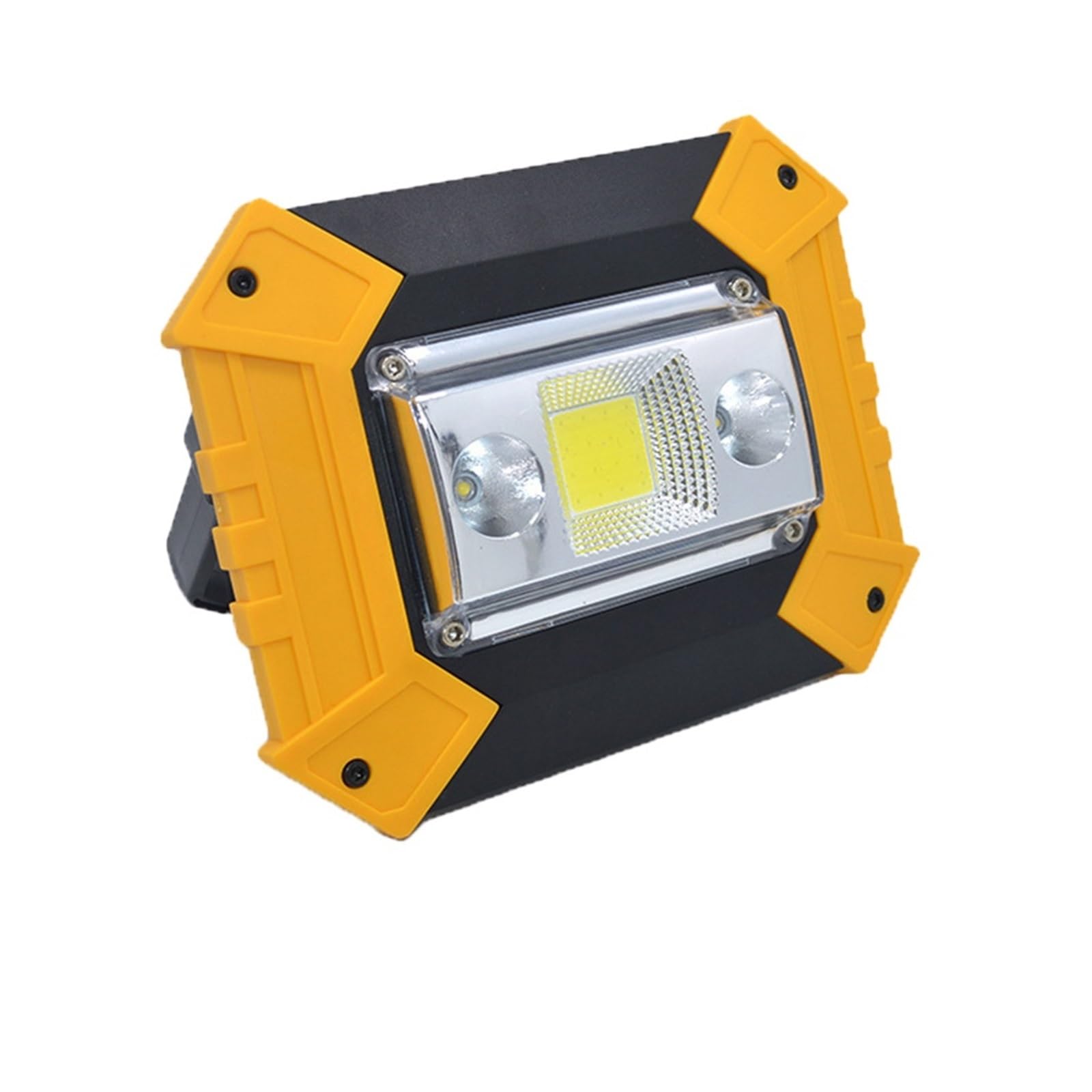 LLOOPK LED Flood Light, 10W COB LED Flood Light USB Recharable Floodlight Power Bank Spotlight Outdoor Search Worklight Waterproof Warning(with 18650 Battery)