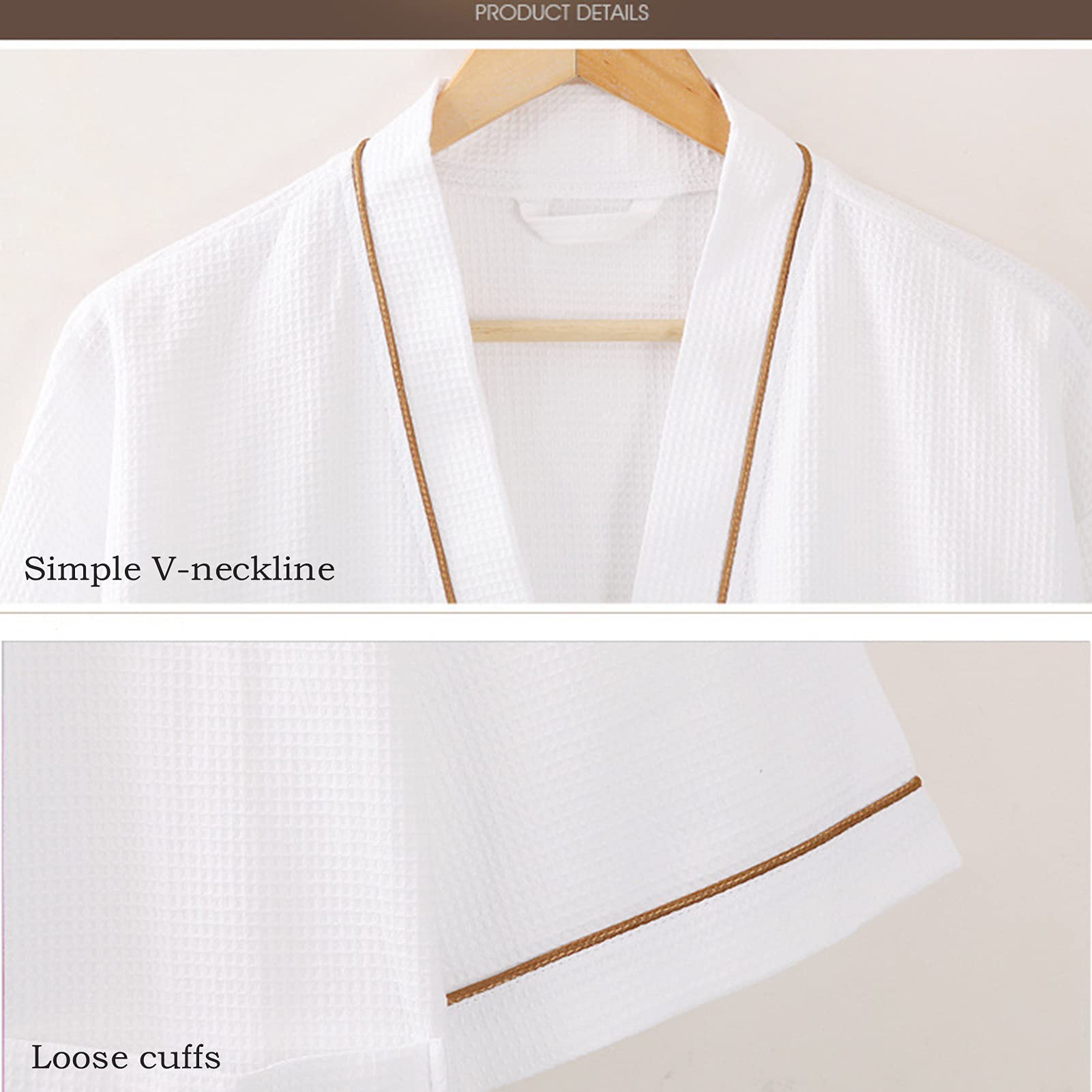 Accappatoio Donna, Vestaglia in Puro Cotone Unisex per Uomo E Donna, Nido d'Ape Camicia da Notte,Sottile Abbigliamento da Casa, per Spa Vacanza (L)