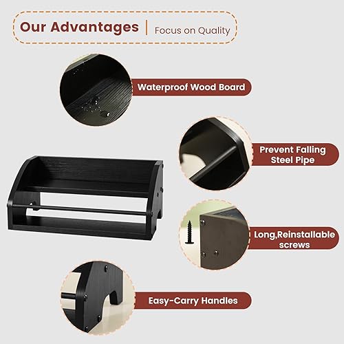 Miniatura 6 de Wooden Liquor Bottle Display Shelf, Coffee Syrup Rack Organizer, 2 - Step Countertop Wine Rack, Rustic Mini Bar Cabinet, Home Retro Bar Shelf Stand