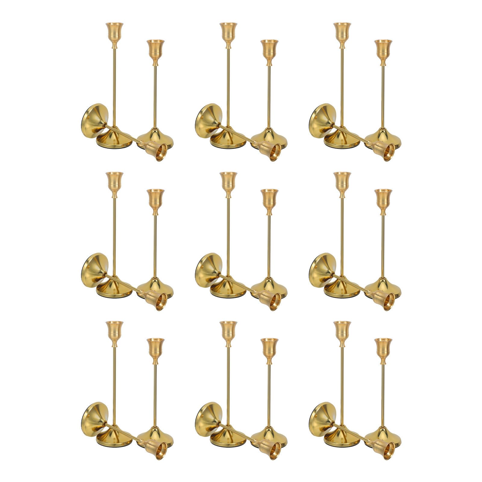NUOBESTY 30 Stück Vintage Kerzenständer für Spitzkerzen, Gold Metall