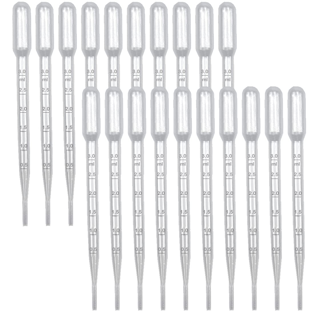 20 Pcs Transfer Pipettes 3ml Disposable Dropper for Transferring Perfume Essential Oils Mixing Paint Lab