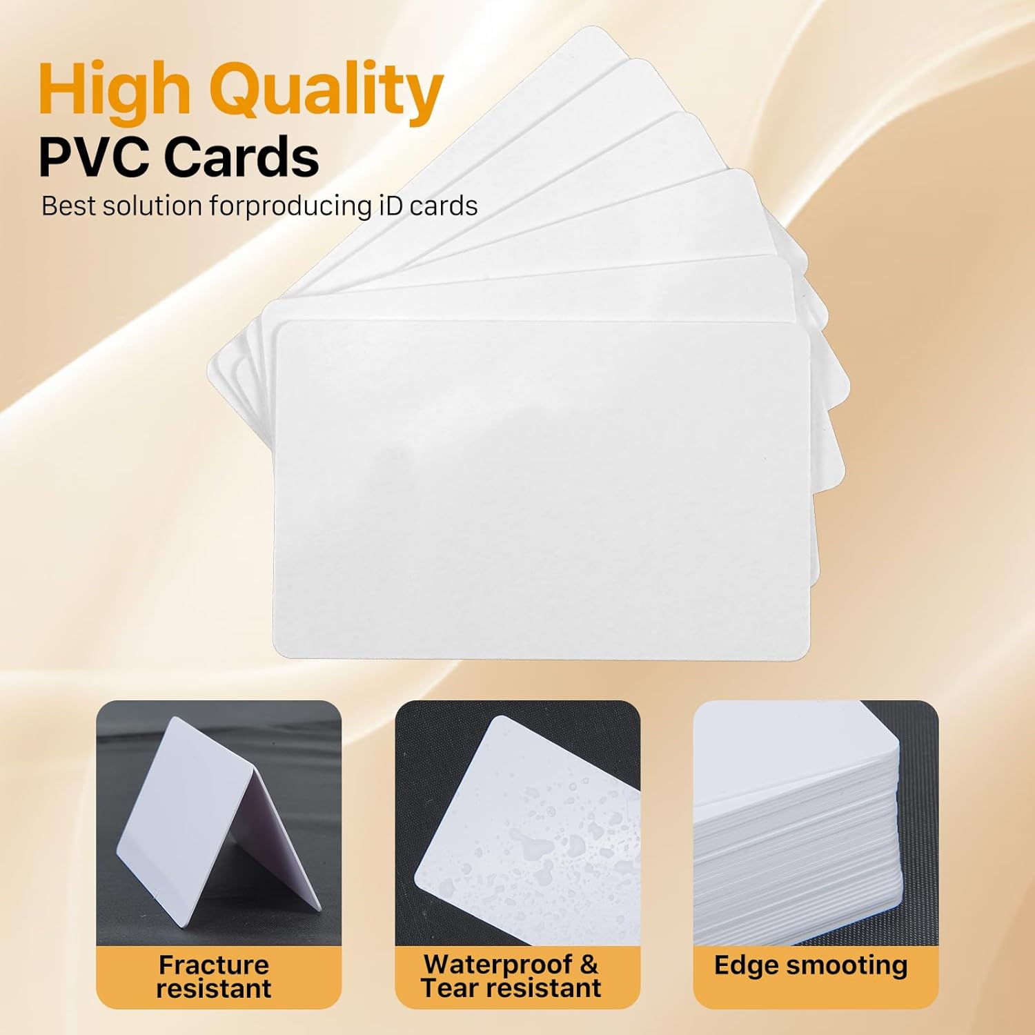 500 Pack - ZSZ Blank PVC Cards Without Scratches, CR80 30 Mil Plastic Cards for Photo ID Badge Printers