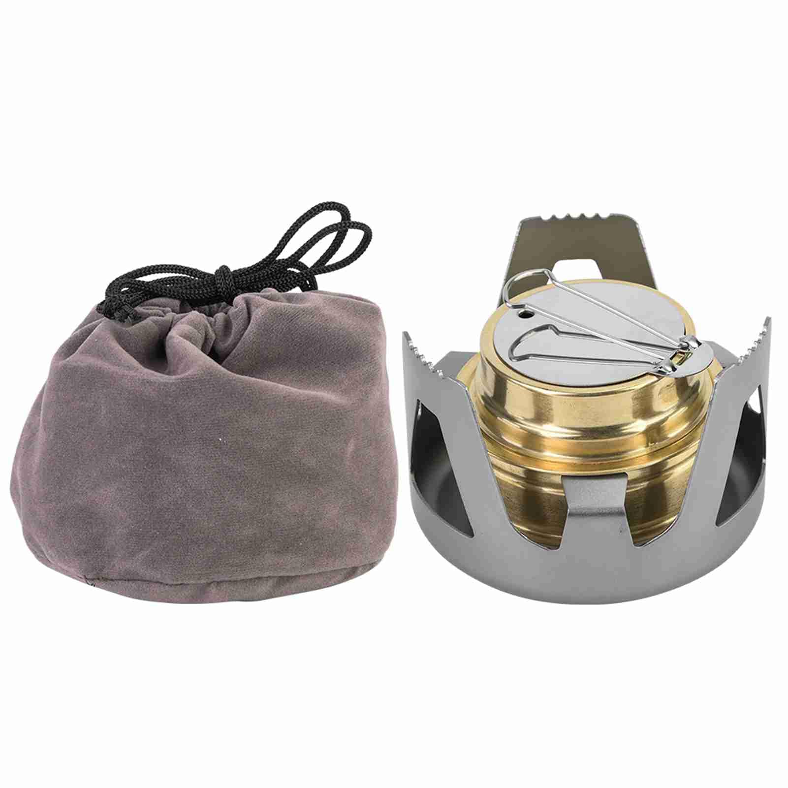 Generic Zewnętrzna Przenośna Mini Kuchenka na Paliwo Alkoholowe na Kemping, Lekki Palnik Spirytusowy do Pieszych Wędrówek, Składany Palnik do Gotowania ze Stopu Aluminium (GRAY)
