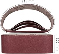 Vista 4 de Correas de lijado de 4 pulgadas x 36 pulgadas, granos 60/80/120/240/320, herramienta de lijadora de banda para carpintería, pulido de metal, paquete