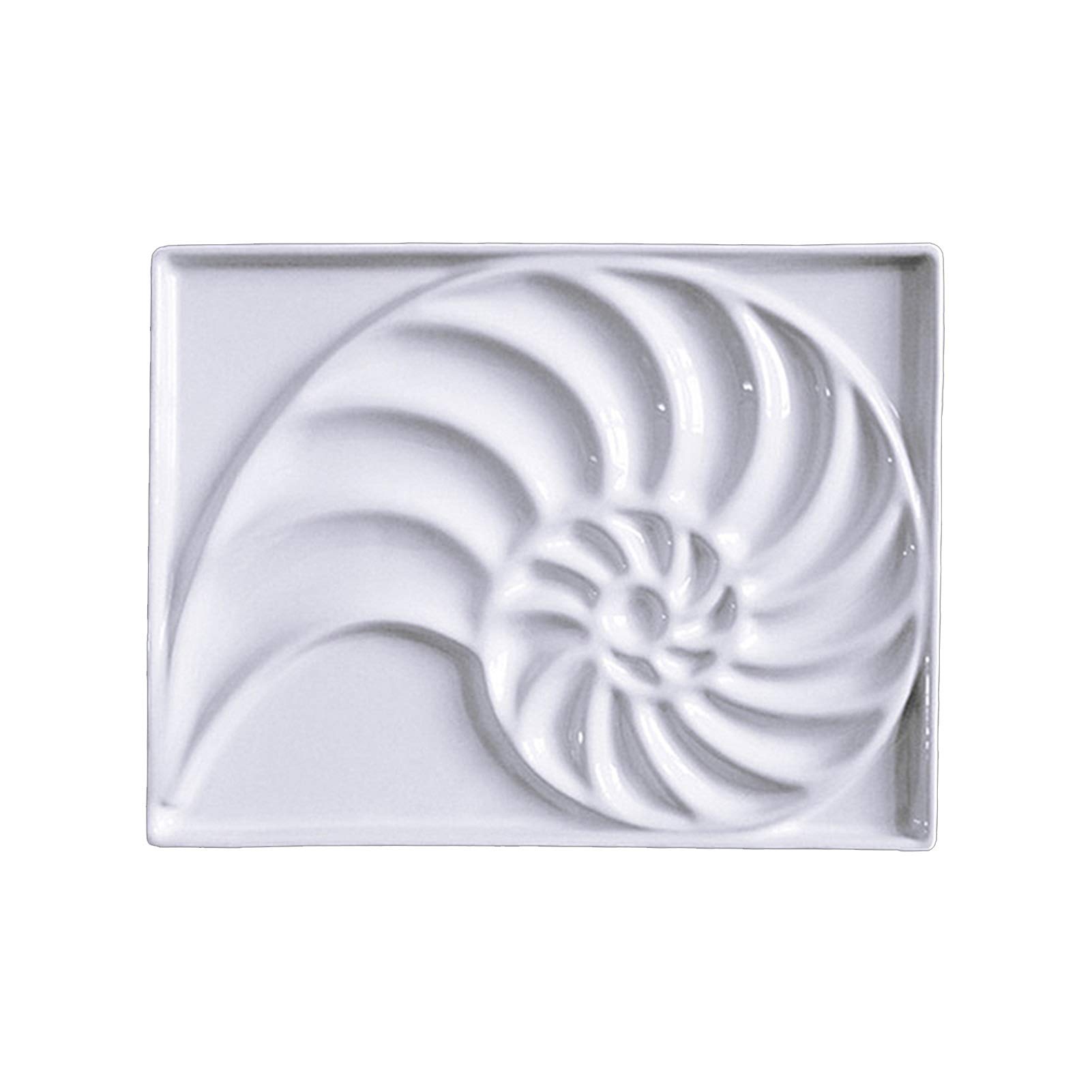 Paleta rectangular de cerámica, paleta de acuarela, paleta de porcelana blanca, edición limitada, hecha a mano de porcelana blanca