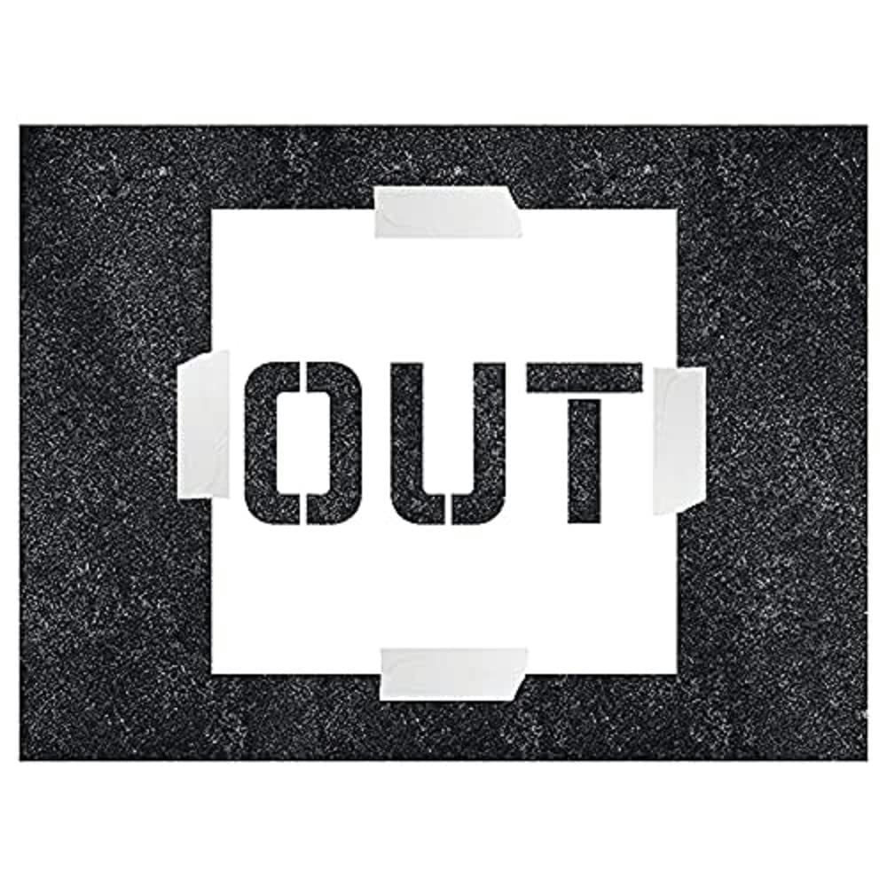 V Safety OUT Stencil - 600x400mm - 1.1mm Polypropylene, White, 600 x 400 mm
