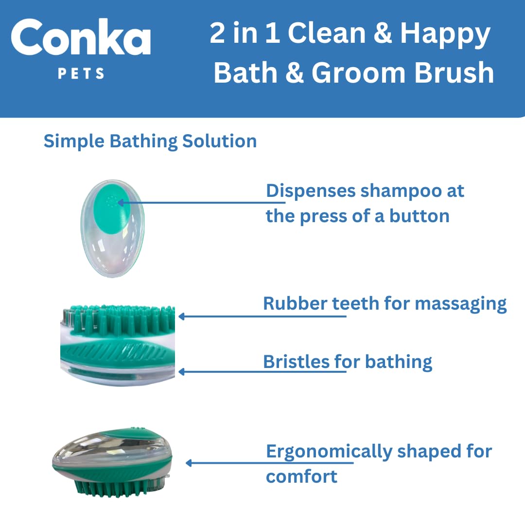 P Dot Wolf Dog Bath Brush Soft Dog Rubber Bathing Brush Pet Grooming Shampoo Dispenser Brush for Hair Fur Grooming and Cleaning Scrubber for Short Haired Dogs Cats - Image 2