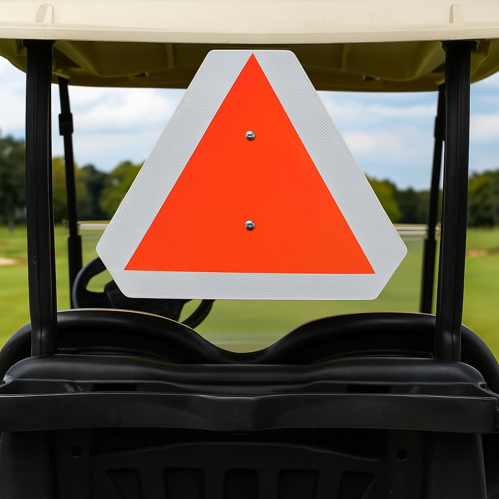 Glow in The Dark Slow Moving Vehicle Sign, 14x16 Inch SMV Triangle Sign — Amazon image 5