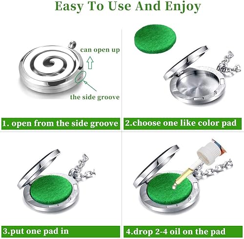 Miniatura 5 de Collar difusor de aceite esencial para cumpleaños, Navidad, joyería de cristal de aromaterapia, acero inoxidable, dije de medallón de bruja mágica