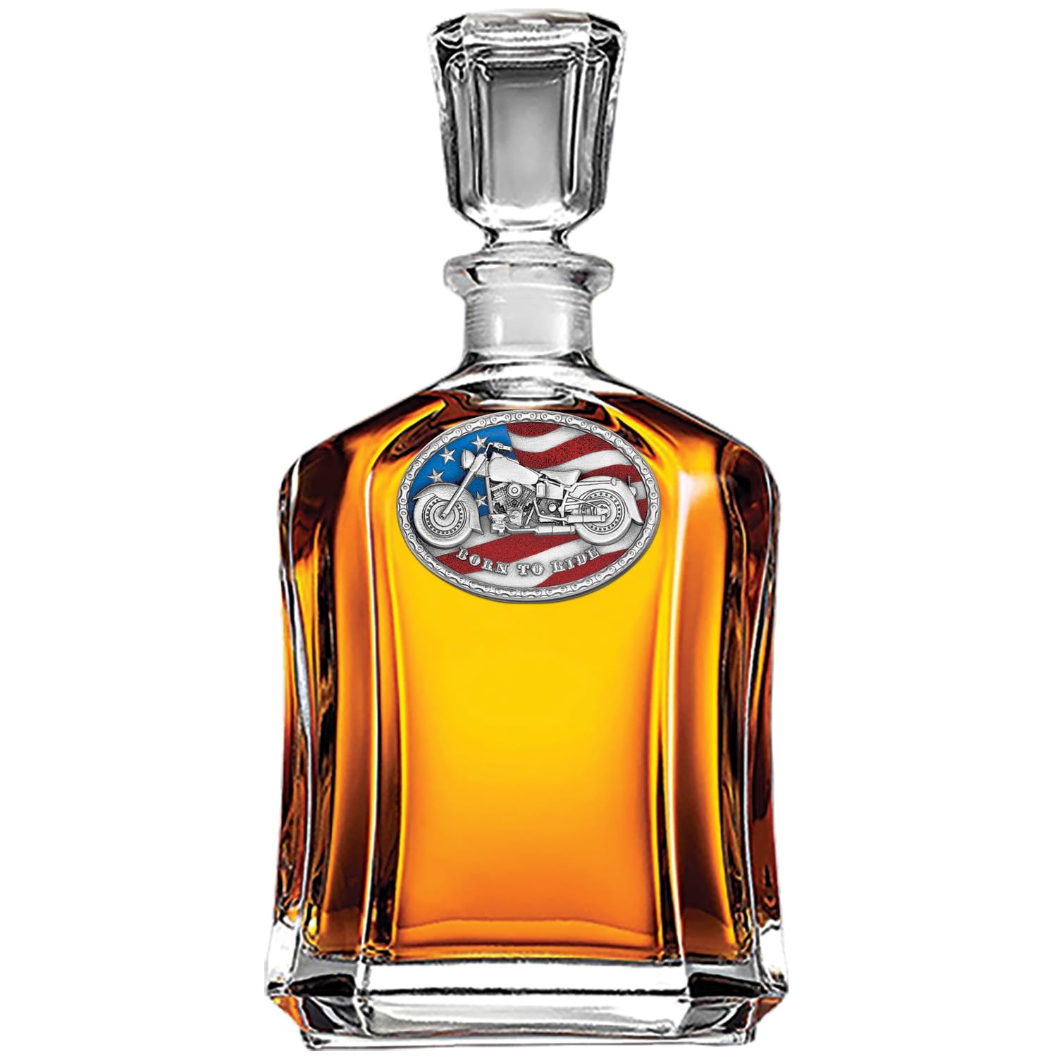 Heritage Pewter Motorcycle Capitol Decanter | 24 OZ Liquor Pourer &amp; Aerator | Expertly Crafted Pewter Glass
