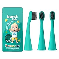 Vista 1 de BURST Cabezales de repuesto originales para cepillo de dientes eléctrico para niños (espuma de mar verde azulado/paquete de 3) Ajuste perfecto