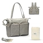miss fong Diaper Bag Tote Baby Bag Leather Diaper Backpack Large Diaper Tote Bag for girls & boys Diaper Bag Purse with 11 Pockets,Changing Pad, Stroller Straps,4 Insulated Pockets