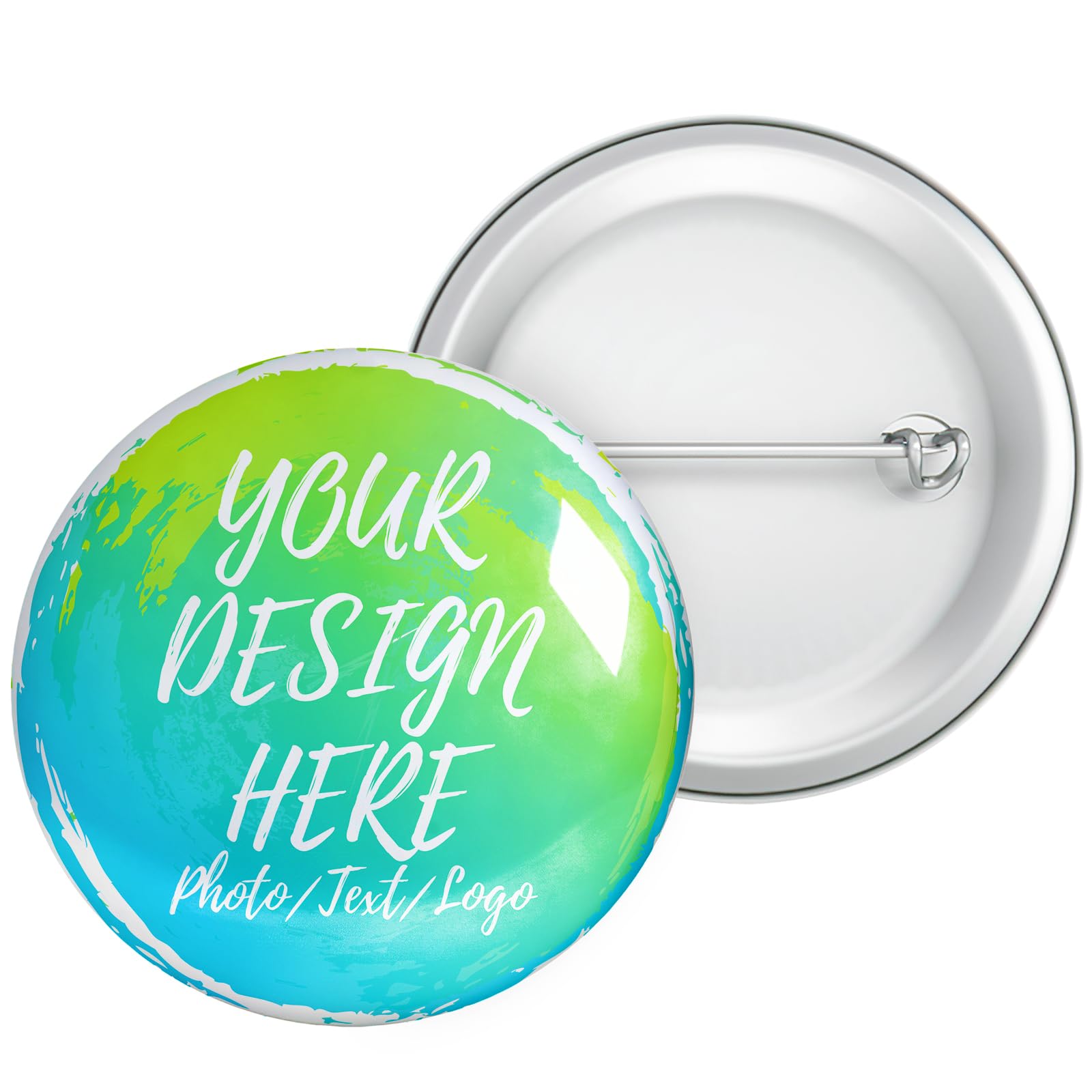 Generic Bulk Custom Button Pins, Design Your Own Custom Pins Button With Photo Text Name Badges For Volunteers, Business 1-1000 Pack