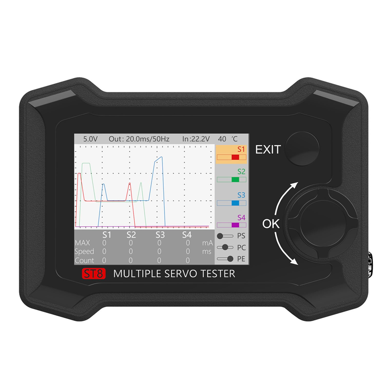 ST8 8CH Tester Mit 4-Wege Unabhängigen PWM/SBUS Signaltestern Perfekt Zum Testen Und Einstellen Von Servomodellen Und Drohnen Servotestern