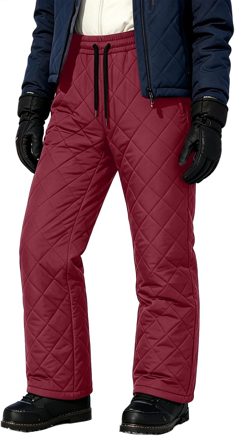 Womens Quilted Pants Winter Warm Padded Trousers