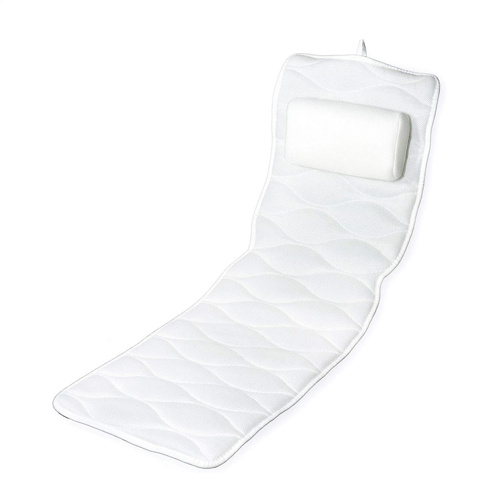 Cuscino per vasca da bagno, lussuoso cuscino per vasca | da bagno, design a rete, cuscino per supporto per il collo, include una comoda borsa per la biancheria