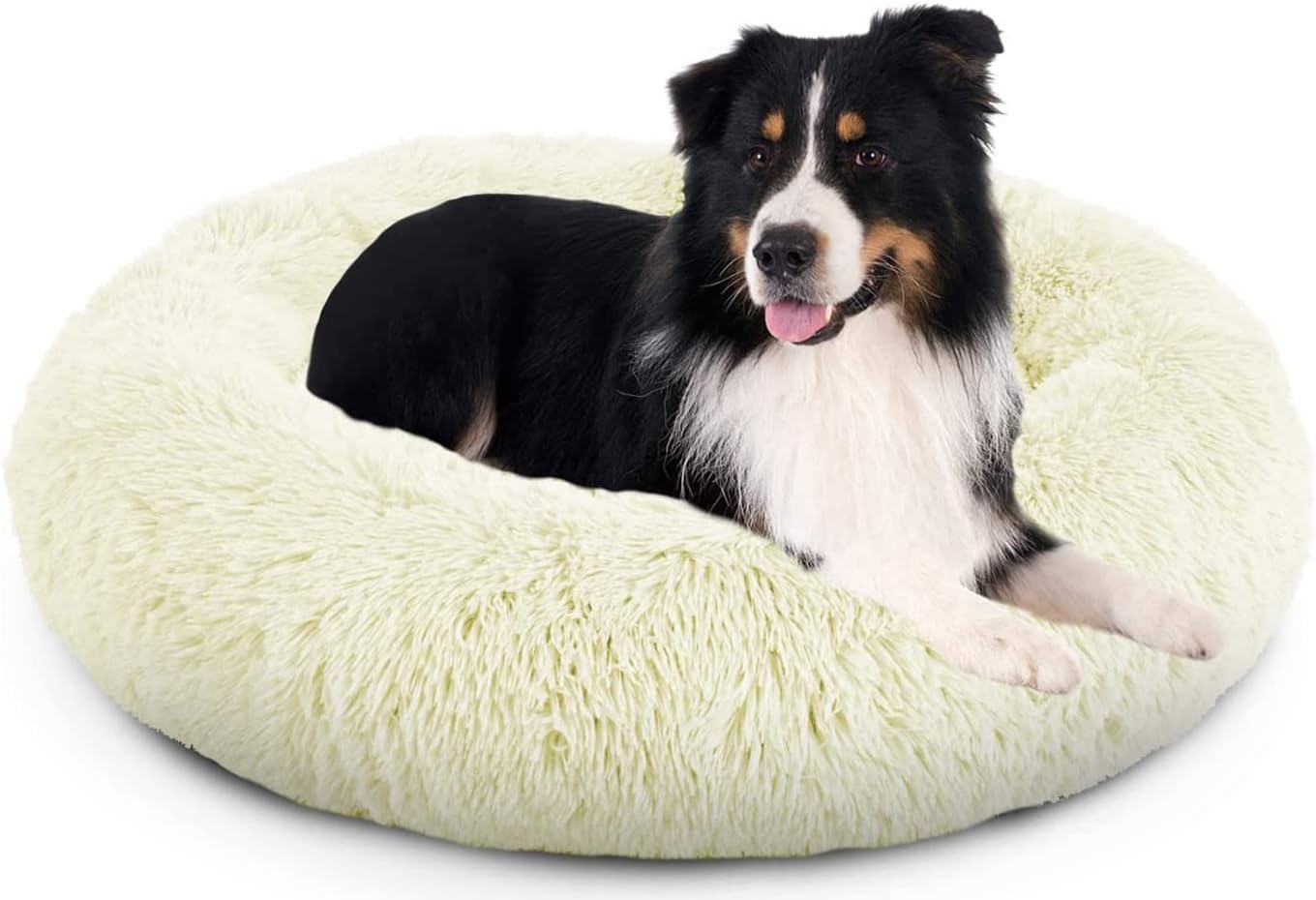 TR pet Calming Dog Bed Anti-Anxiety Donut Cat Ded Warming Cozy Soft Round Dog Bed with Removable Blanket for Large Medium Small Dogs and Cats (L/XL/XXL/XXXL)