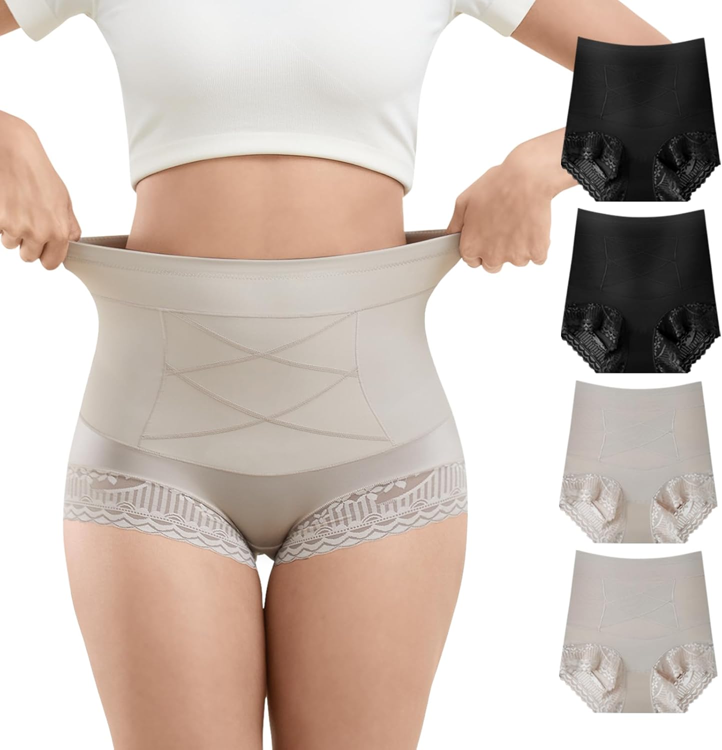 Women Shapewear Tummy Control Underwear High Waisted Girdle Body Shaper Postpartum Panties Stretch Briefs