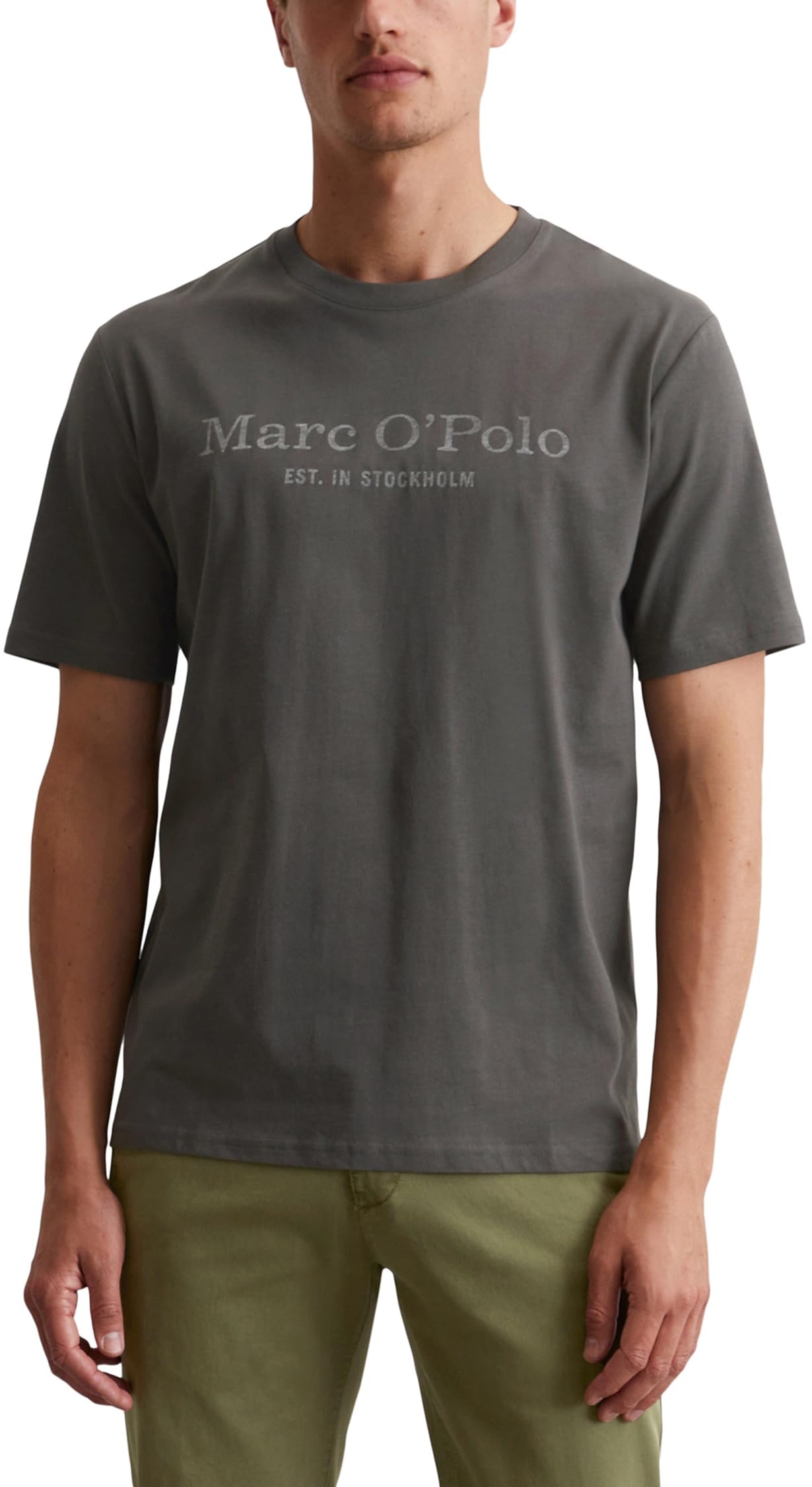 Marc O'polo Men's Grey Marc Oߴpolo Organic Cotton T-Shirt With Round Neck, (Grau), 3XL