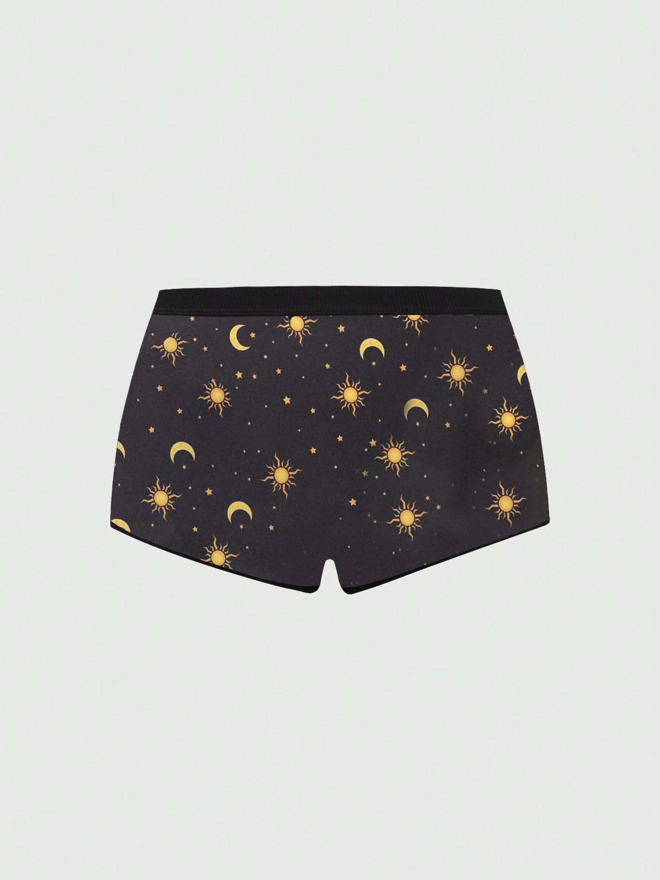 WDIRARA Women's 5 Pack Goth Graphic Panties Boyshorts Mid Rise Shorts Briefs Boxer: Large Multicolor Moon