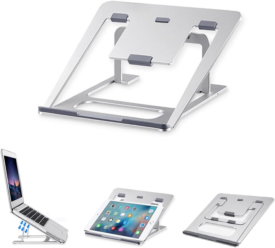 Laptop Stand, Adjustable laptop stand Portable Foldable Ergonomic Desktop Stand Holder Mount for for Macbook Air Pro/Notebook/Tablet/iPad Universal 6 Levels Adjustable Foldable