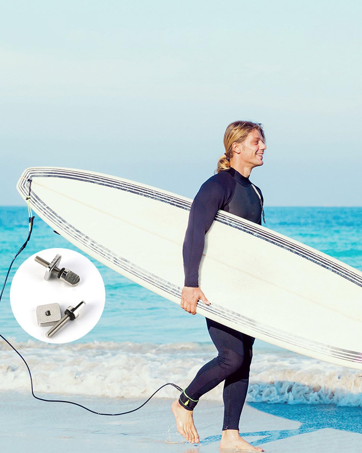 Tornillos para Tablas Surf M4 Acero Inoxidable 4 Piezas Universal Longboard