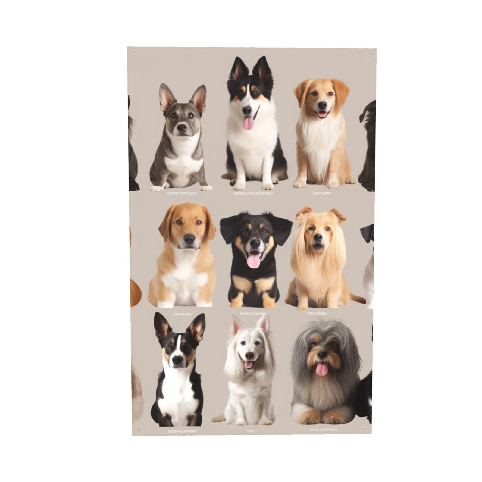 Bannière imprimée chien pour cacher un mur vide drapeau déco chambre 1,8m