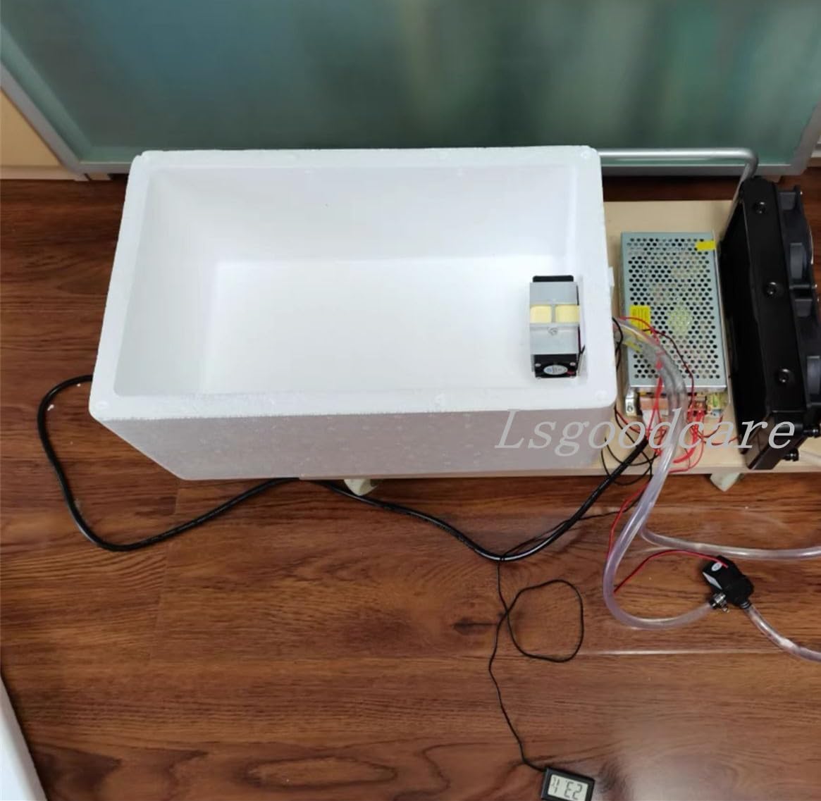 Lsgoodcare TEC1-12706 - Sistema di raffreddamento termoelettrico Peltier da 12 V con dissipatore di calore, kit di raffreddamento a semiconduttore Peltier a 2 chip fai da te + tubo di raffreddamento