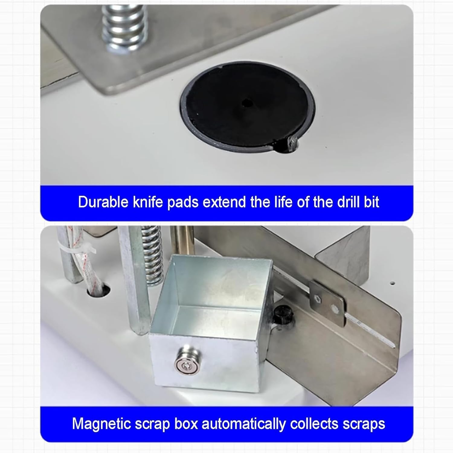 Perforatrice elettrica a foro singolo da 50 mm, macchina rilegatrice per impieghi gravosi, macchina rilegatrice per sacchetti di archiviazione, perforatrice a risparmio di manodopera, perforatrice i