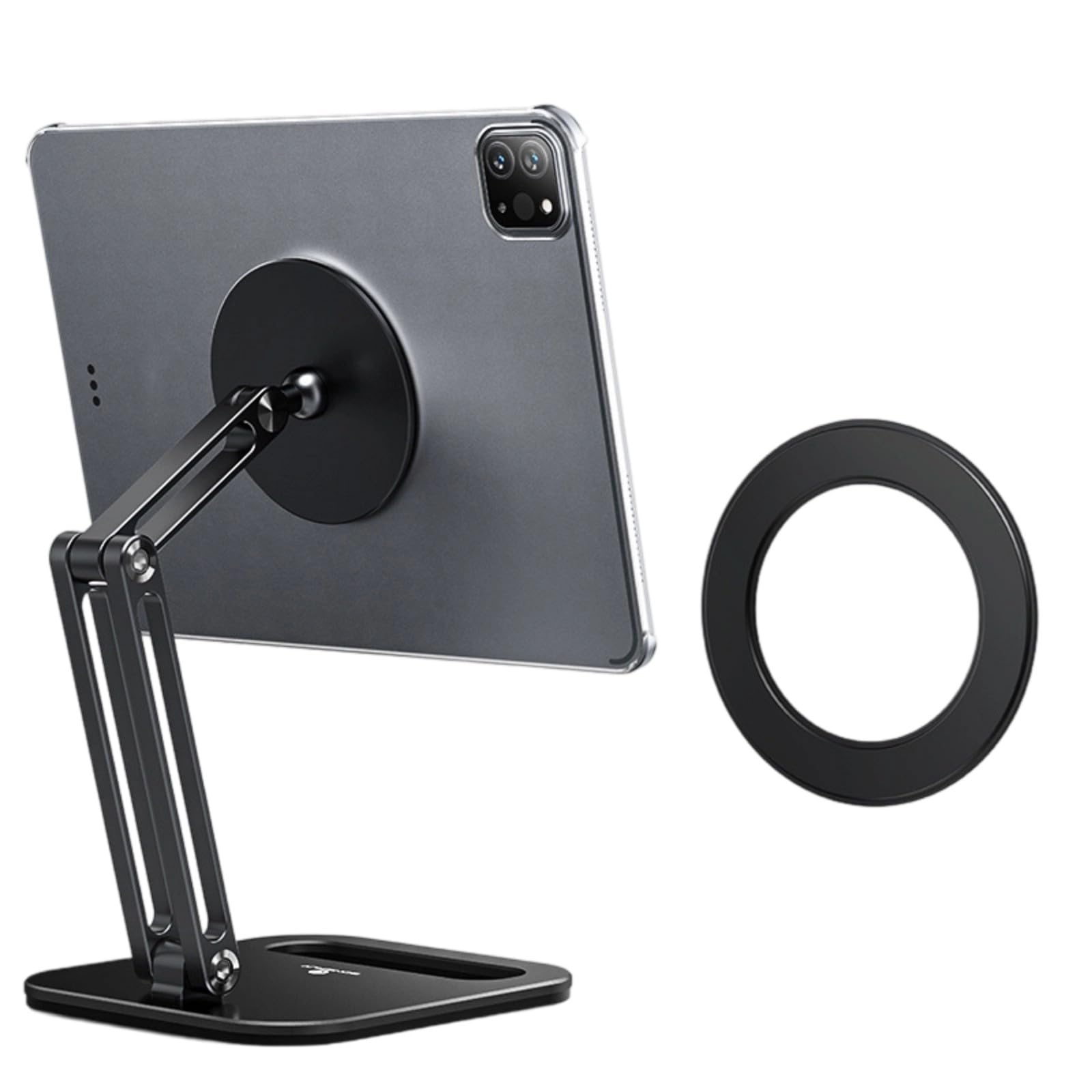 Soporte magnético plegable giratorio de 360 grados para tableta, soporte de escritorio expandible de aluminio, soporte portátil plegable para teléfono