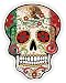 OSMdecals - Grunge Flag Detailed Mexican Sugar Skull Sticker Series 10 - Day of the Dead Retro Vintage Mexico Calavera Waterproof Car Decal Bumper Sticker