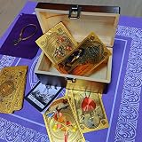 Jiawinng Tarot Deck, with 80 Waterproof Cards of Guide Divination Oracle Bone Inscriptions, Destiny Game Suit Is A Christmas Birthday Gift for Beginner Experts And Readers,Purple