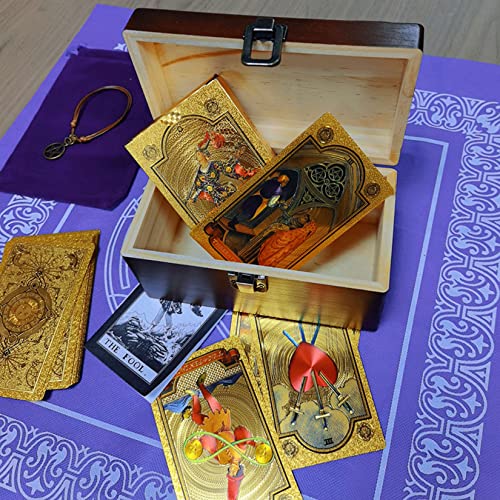 Jiawinng Tarot Deck, with 80 Waterproof Cards of Guide Divination Oracle Bone Inscriptions, Destiny Game Suit Is A Christmas Birthday Gift for Beginner Experts And Readers,Purple