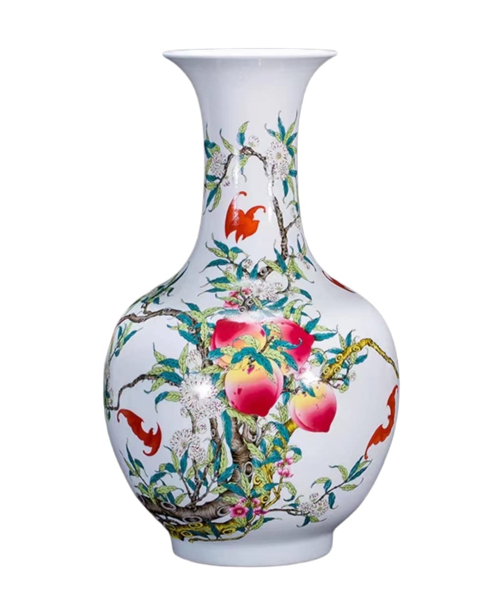 Chinese Ceramic vase with Stand White Large Chinese vase Porcelain Flower vase Chinese Antique Ceramic vases Traaditional Decorative Vase-B:high 36 CM