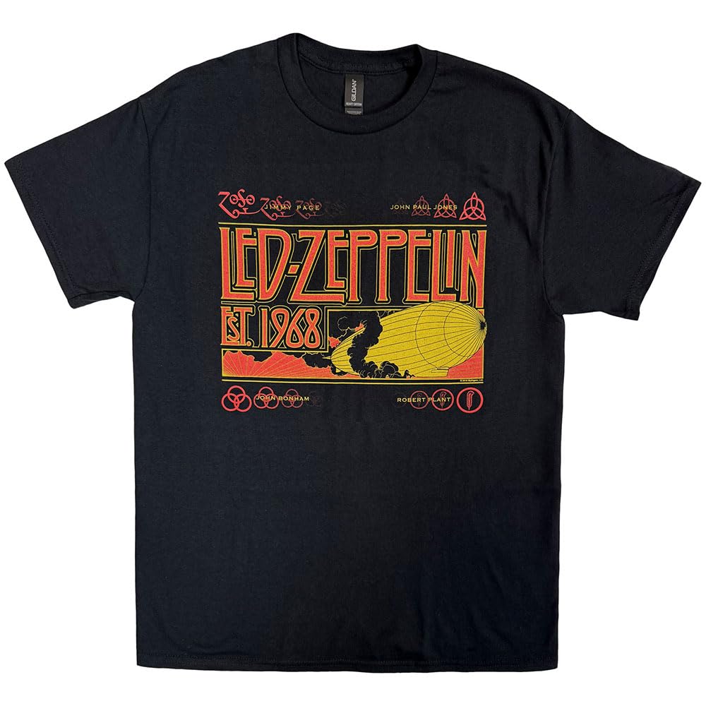 Led Zeppelin LZTS14MB02 T-Shirt, Black, Medium