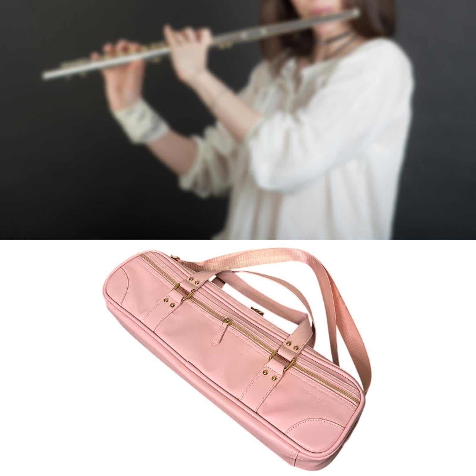 Garende Flute Storage Bag with Adjustable Strap and Pocket for Events, Pink